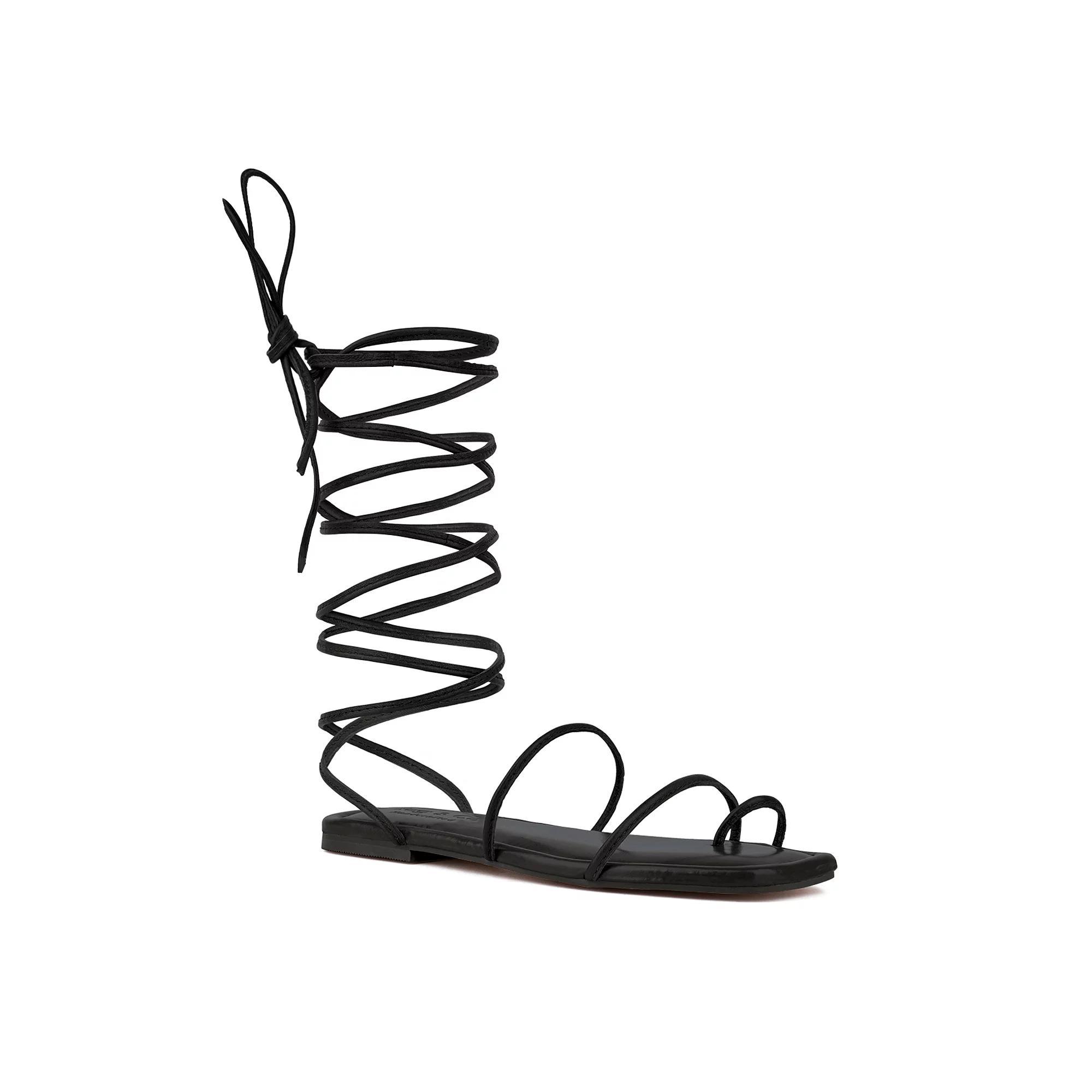 Rag & Co Amatha Women's Leather Lace-Up Sandals, Size: 7, Black Product Image