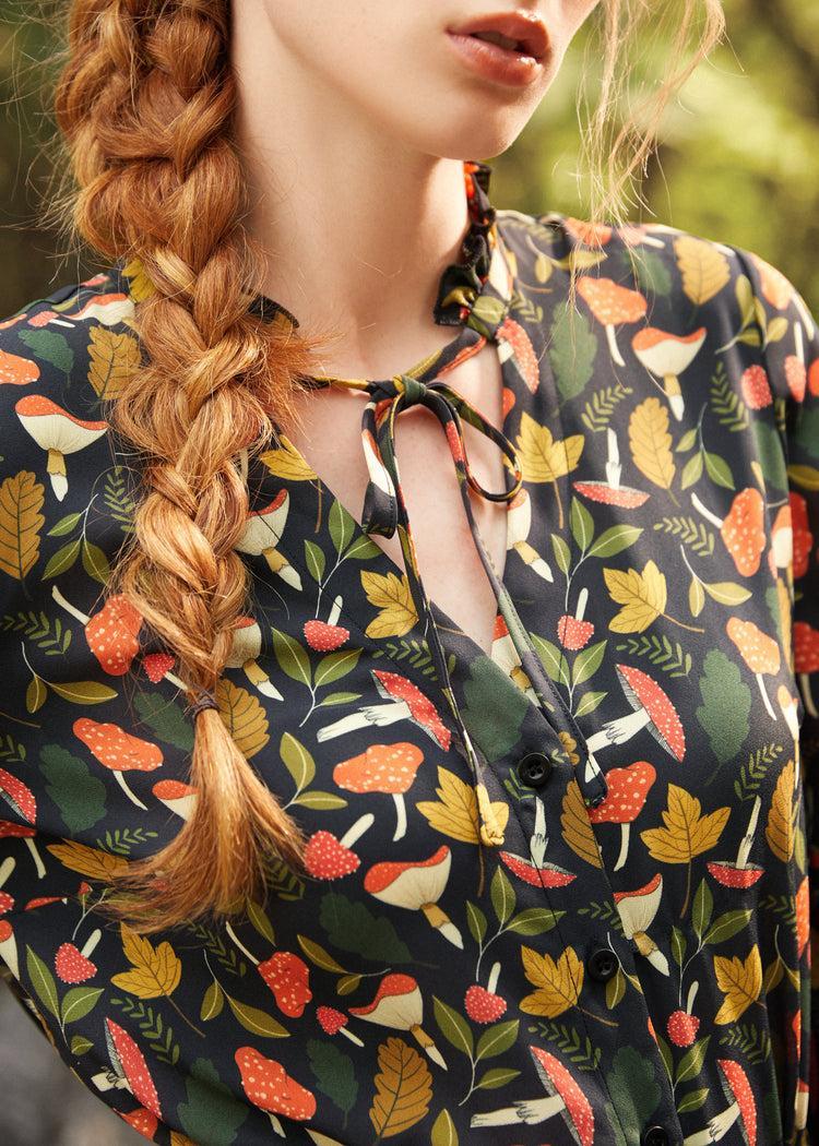 Ruffled Romance Button Front Blouse Product Image