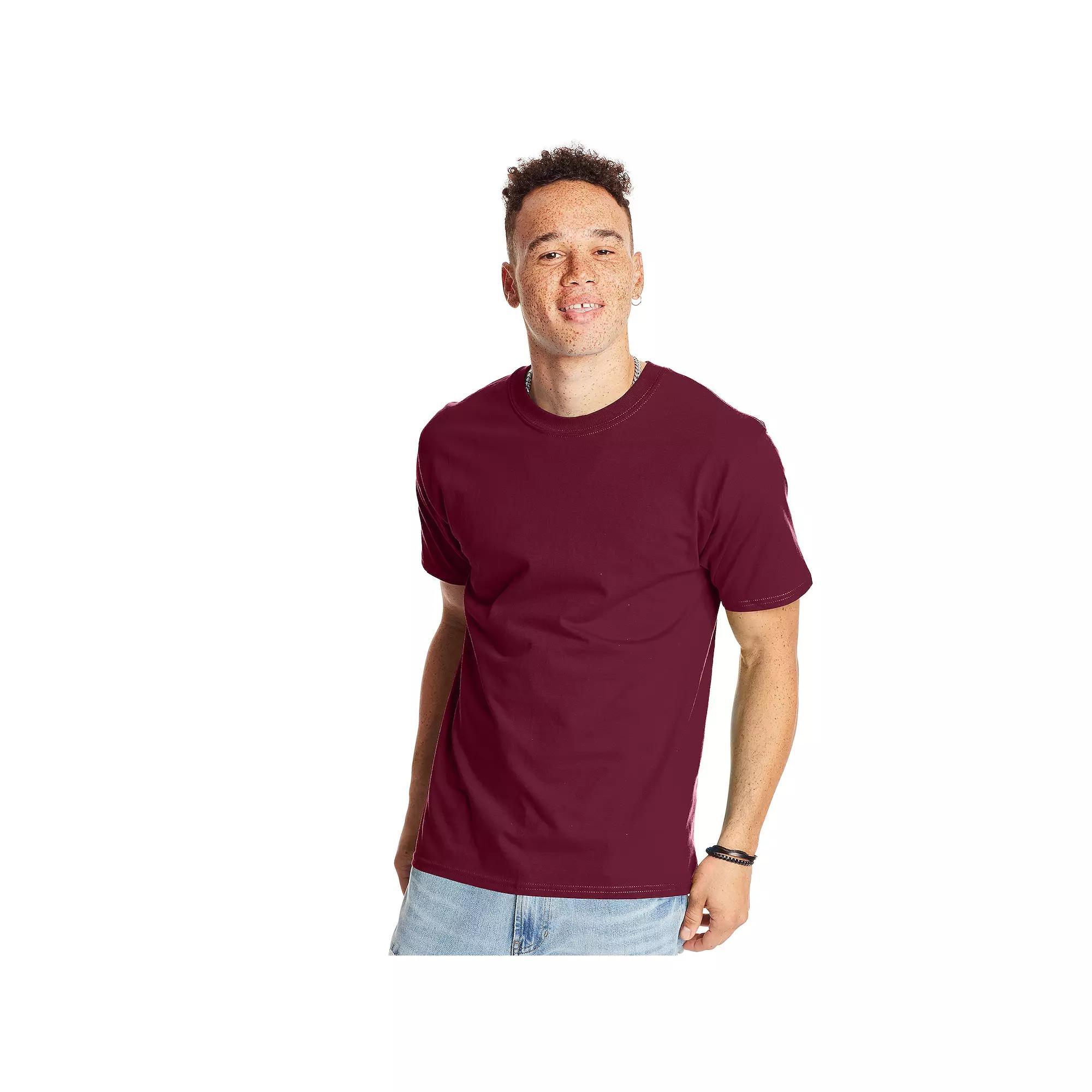 Big & Tall Hanes® Beefy-T Heavyweight Cotton Tee, Men's, Size: 3XL, Deep Red Product Image