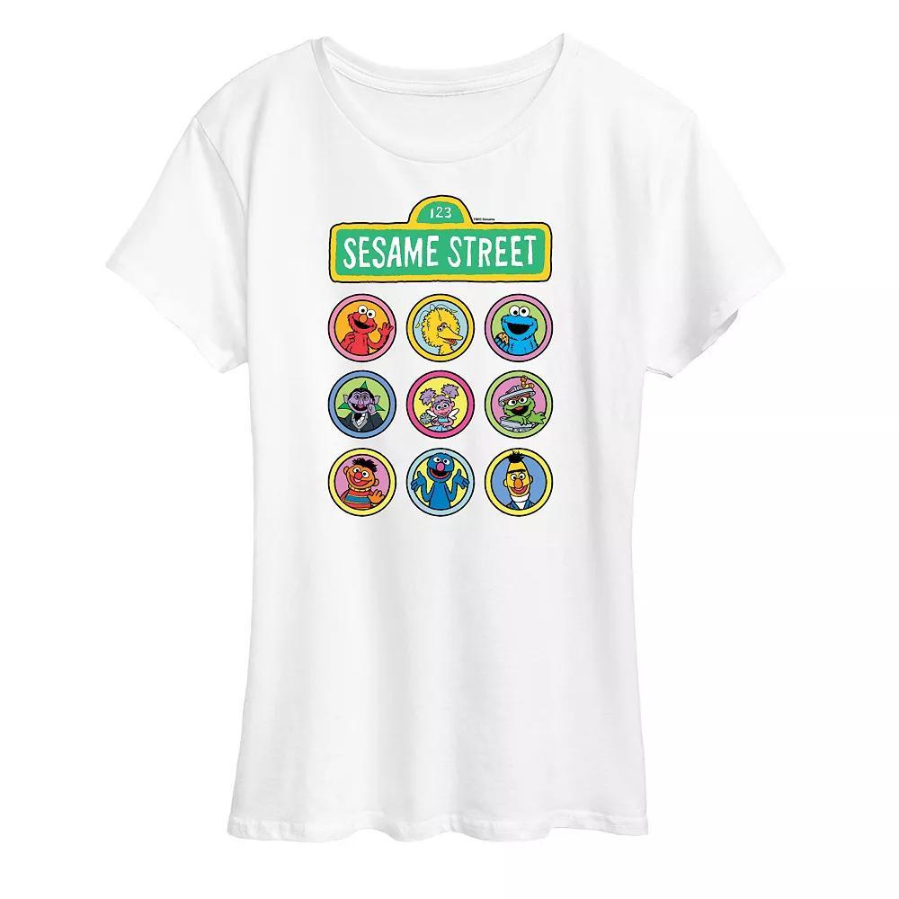 Womens Sesame Street Character Grid Graphic Tee, Girls Product Image