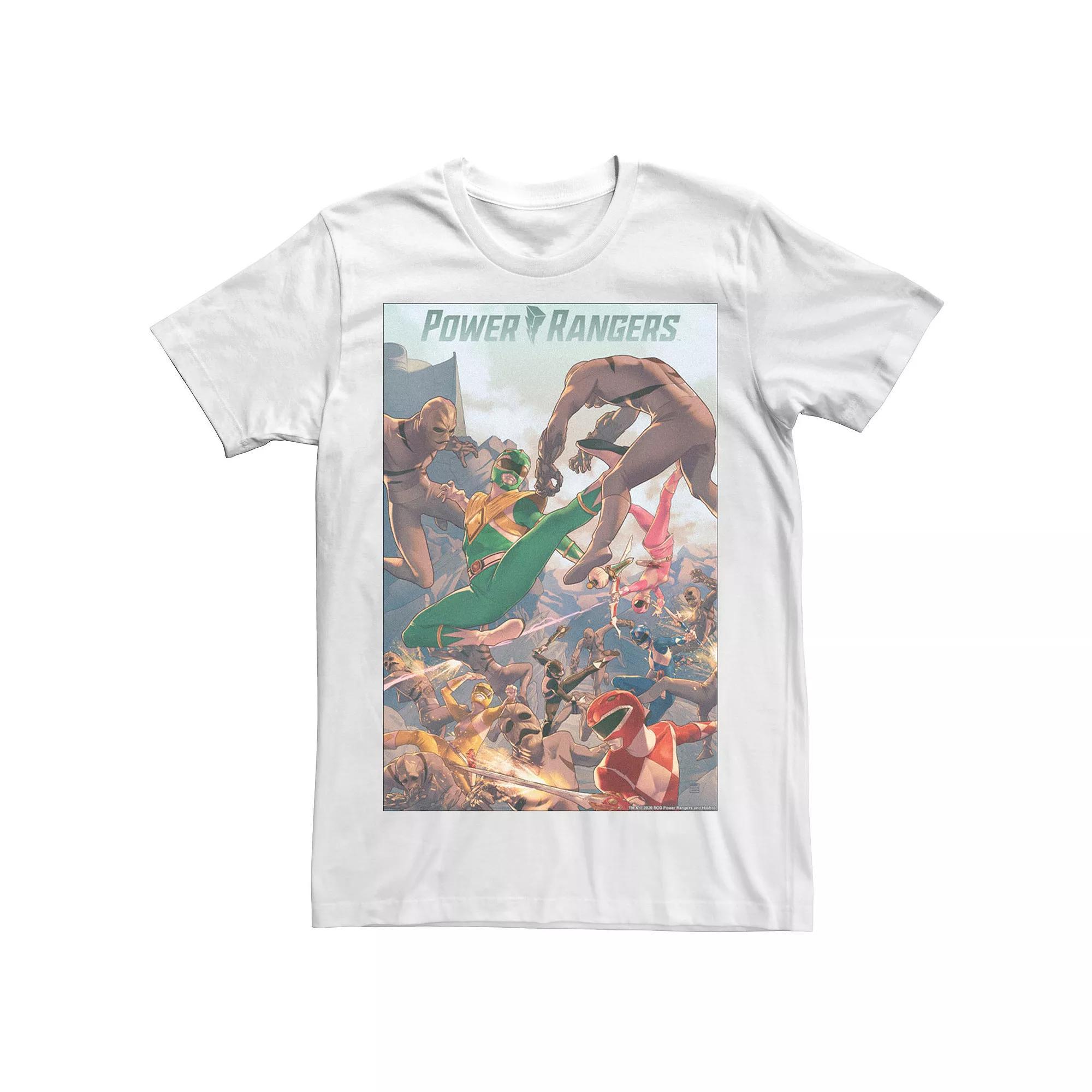 Men's Power Rangers Battle Poster Tee, Size: Small, White Product Image