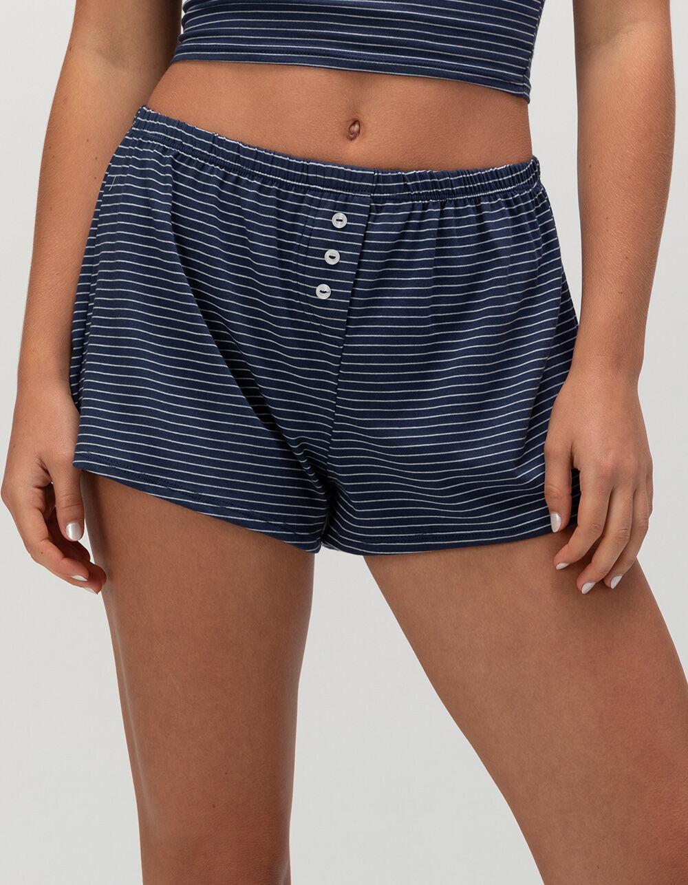 FULL TILT Button Front Womens Shorts - NAVY/WHITE Product Image