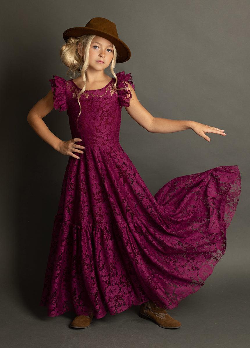 Angie Dress in Berry Girls Product Image