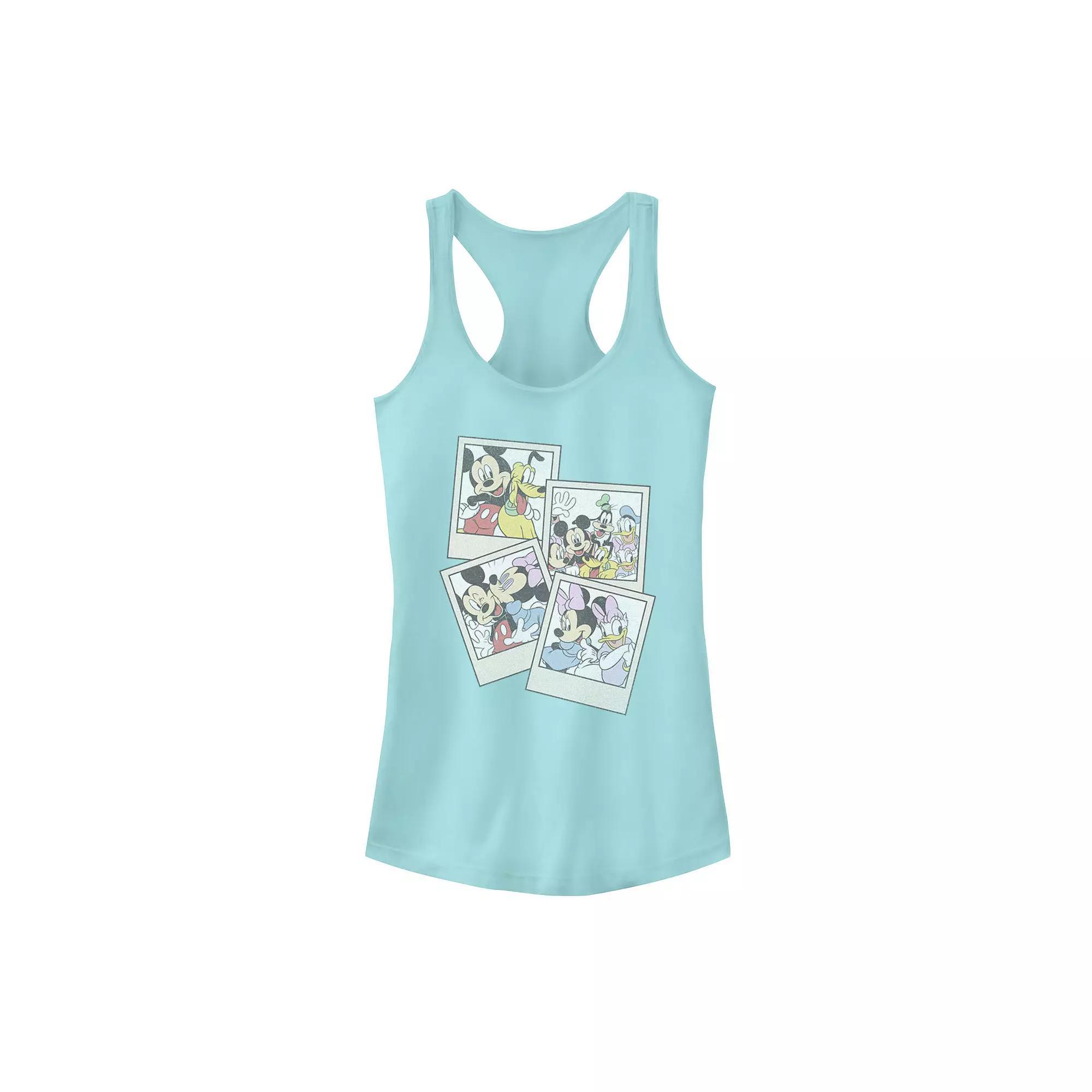 Disney's Mickey And Friends Group Shot Polaroids Racerback Tank Top, Girl's, Size: Large, Cancun Product Image