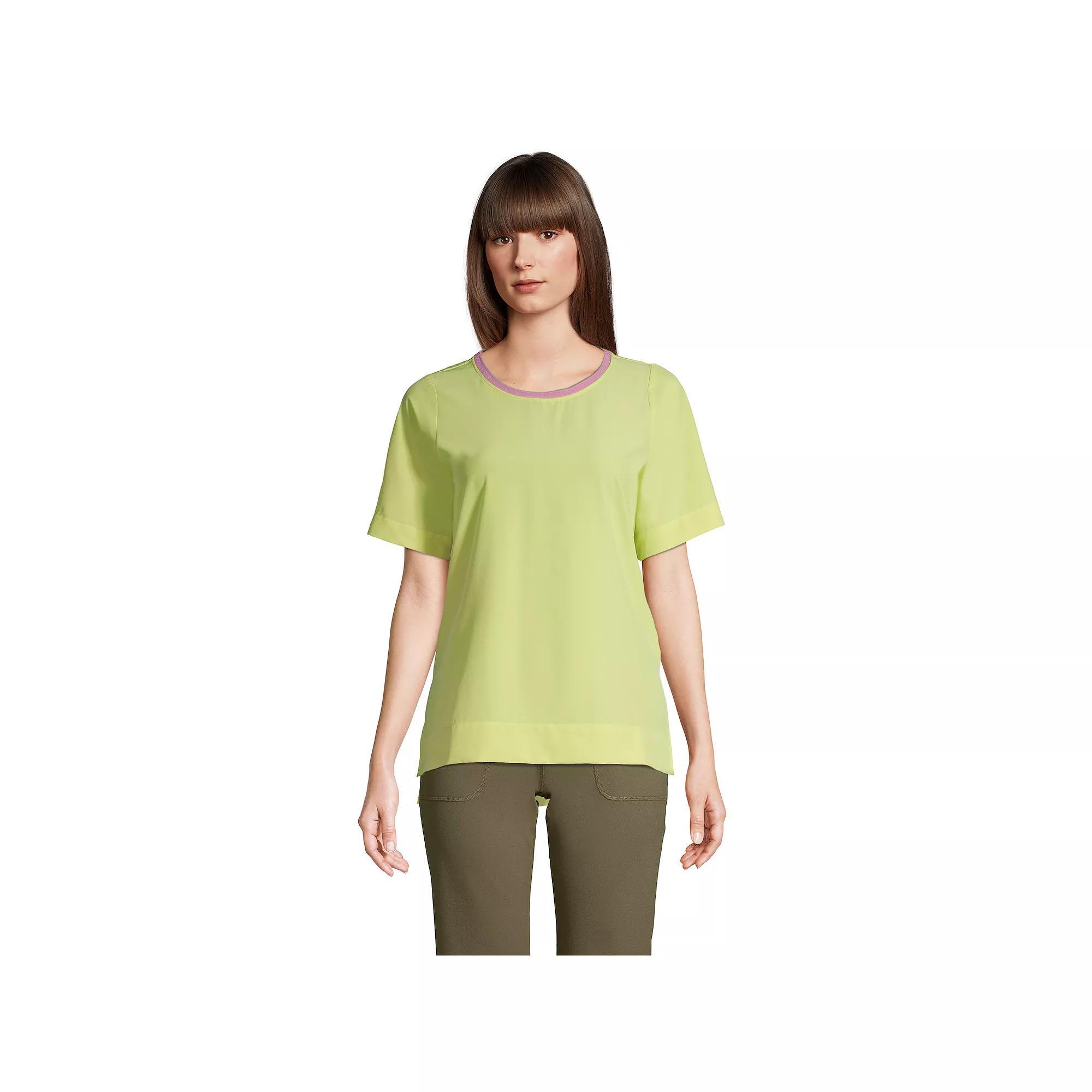 Women's Lands' End 365 Commuter Elbow-Sleeve Tunic Top, Size: Small, Yellow Lime Product Image