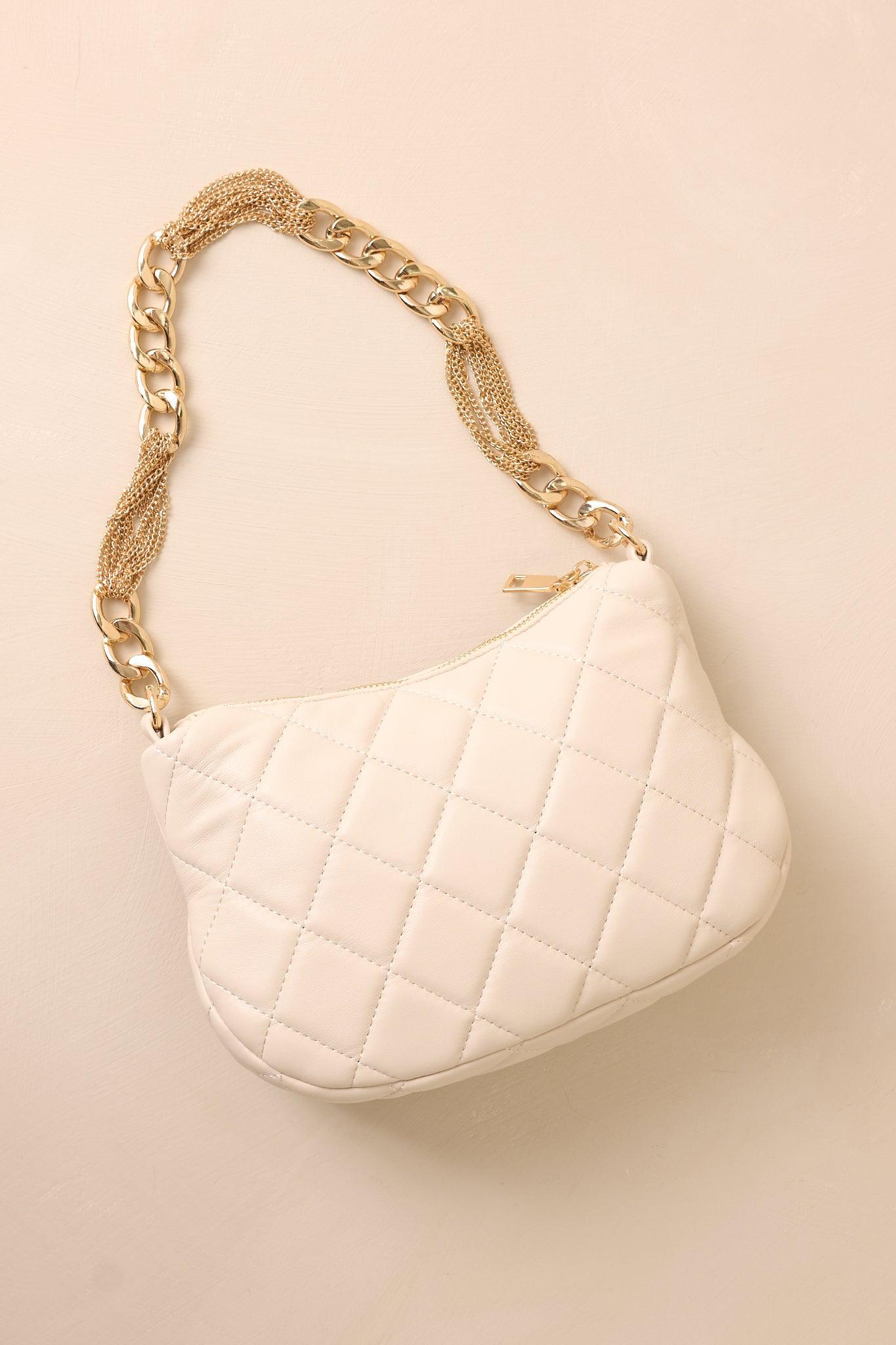 I'm Yours Tonight Ivory Quilted Handbag Product Image