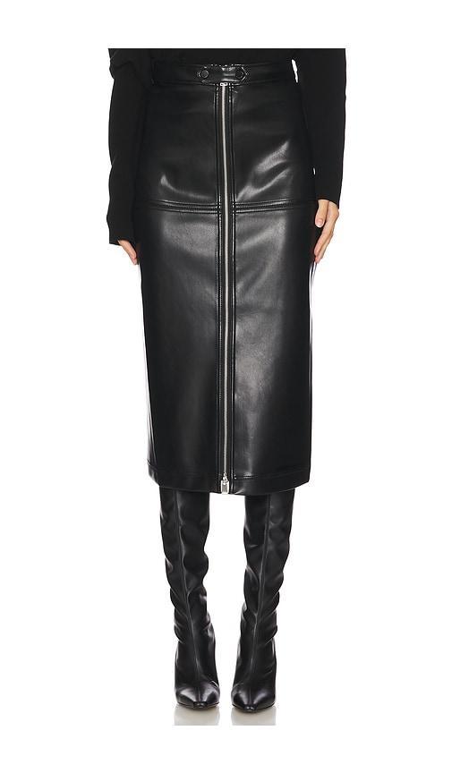 Bianca Faux Leather Midi Skirt SIMKHAI Product Image