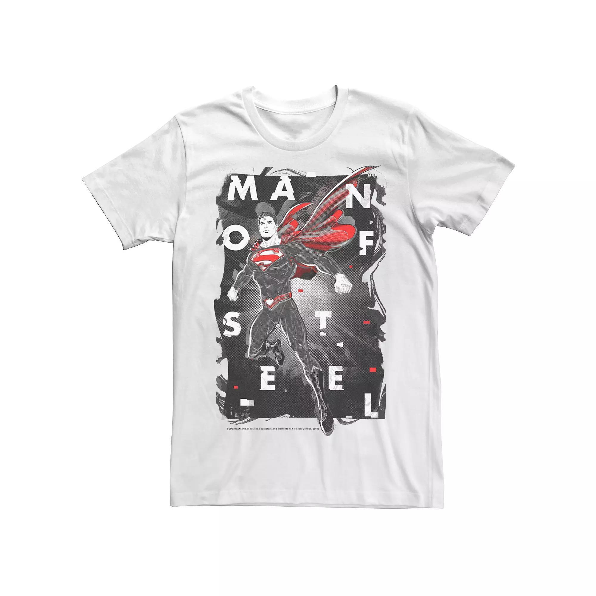 Men's DC Comics Superman Man Of SGraphic Teel Grey Scale Portrait Graphic Tee, Size: XL, White Product Image