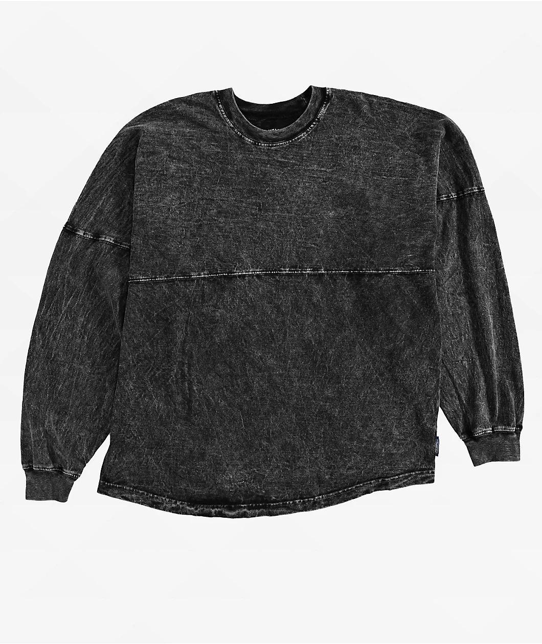Spirit Jersey x Beetlejuice Black Mineral Wash Long Sleeve T-Shirt Product Image