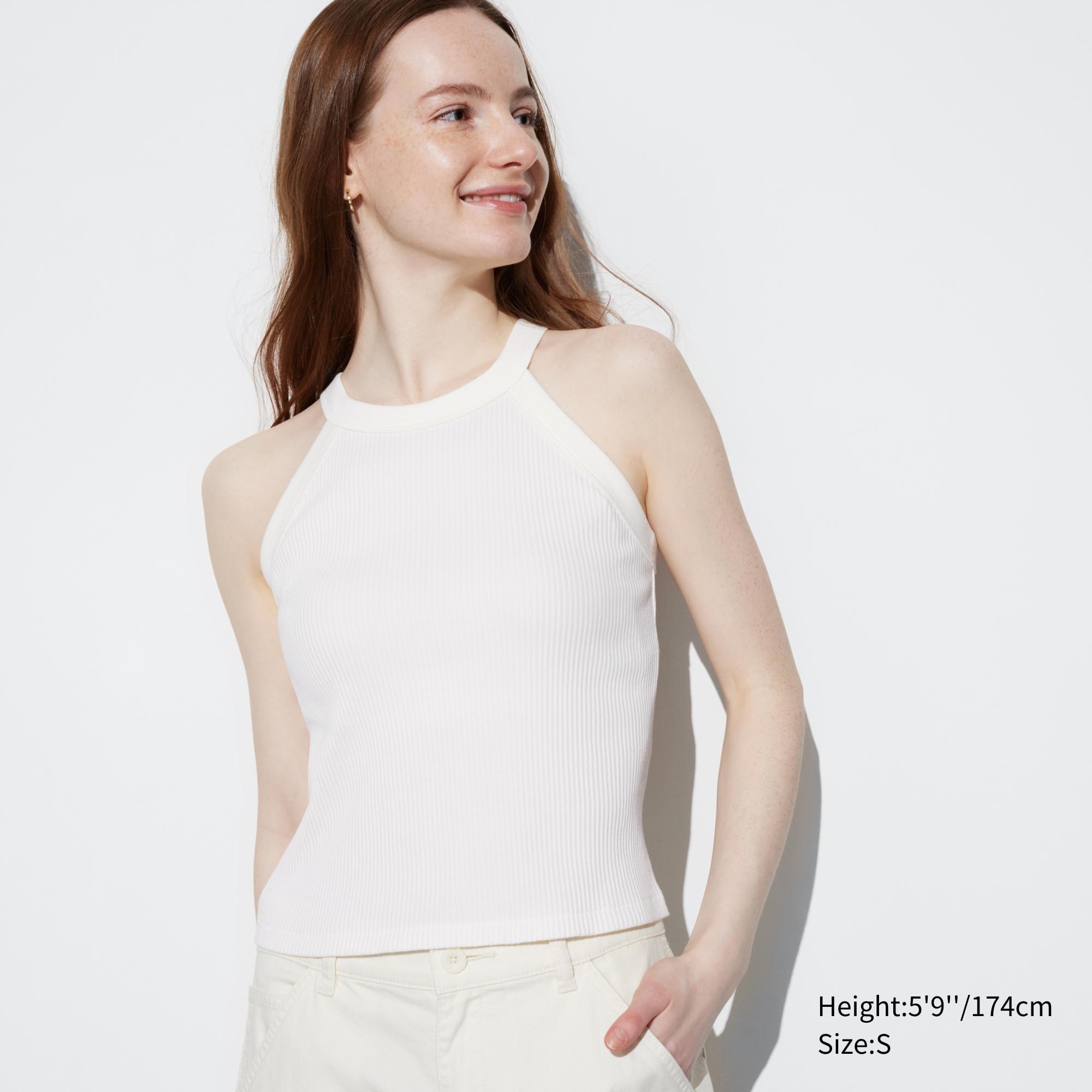 Womens Halter Neck Bra Top White 2XL UNIQLO US Product Image