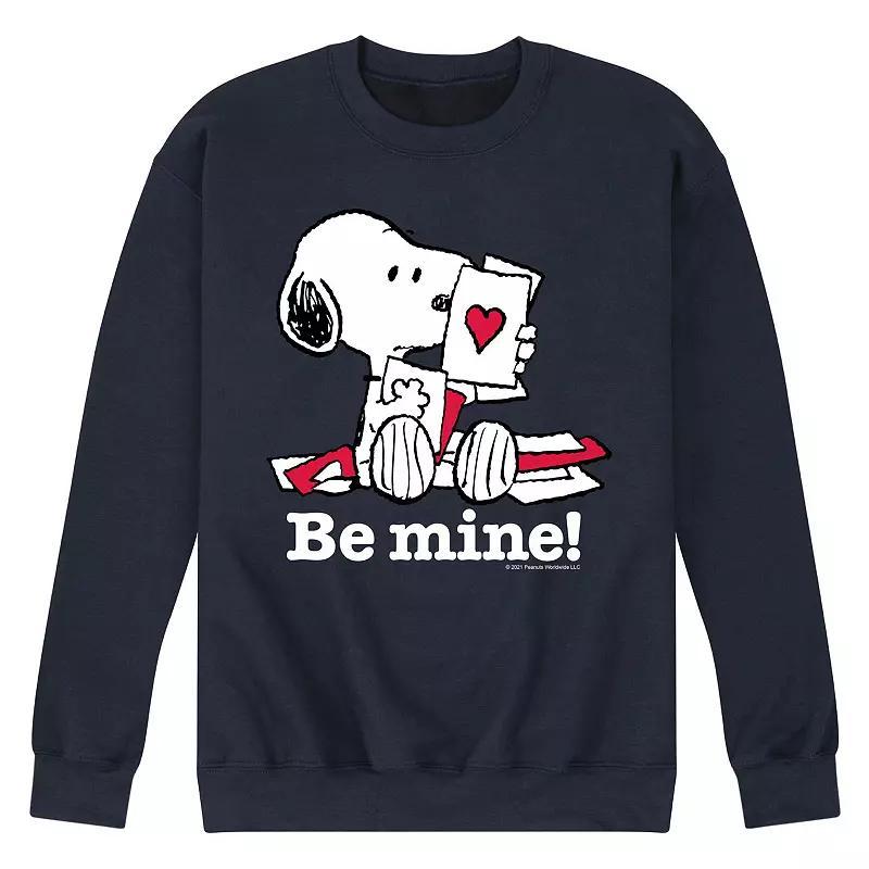 Mens Peanuts Be Mine Snoopy Fleece Sweatshirt Product Image