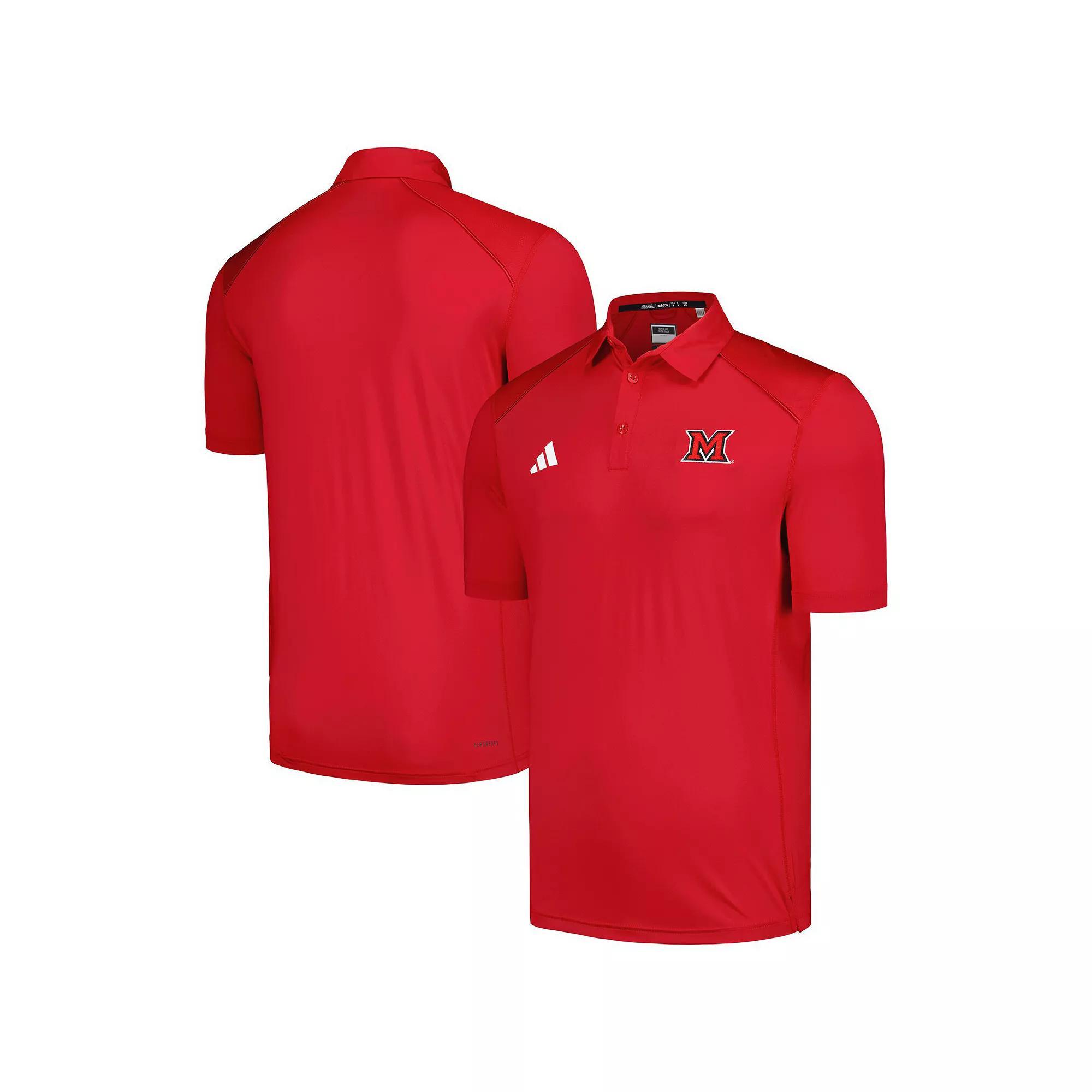 Men's adidas Red Miami University RedHawks Classic AEROREADY Polo, Size: Small, Moh Red Product Image