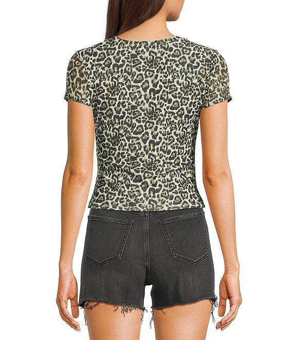 Stevie by Steve Madden Crew Neck Animal Printed Mesh T-Shirt Product Image
