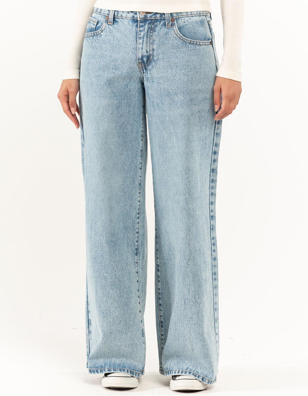 RSQ Womens Low Rise Wide Leg Jeans - LIGHT WASH Product Image