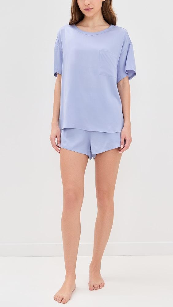Lunya Washable Silk Tee Shorts Set | Shopbop Product Image