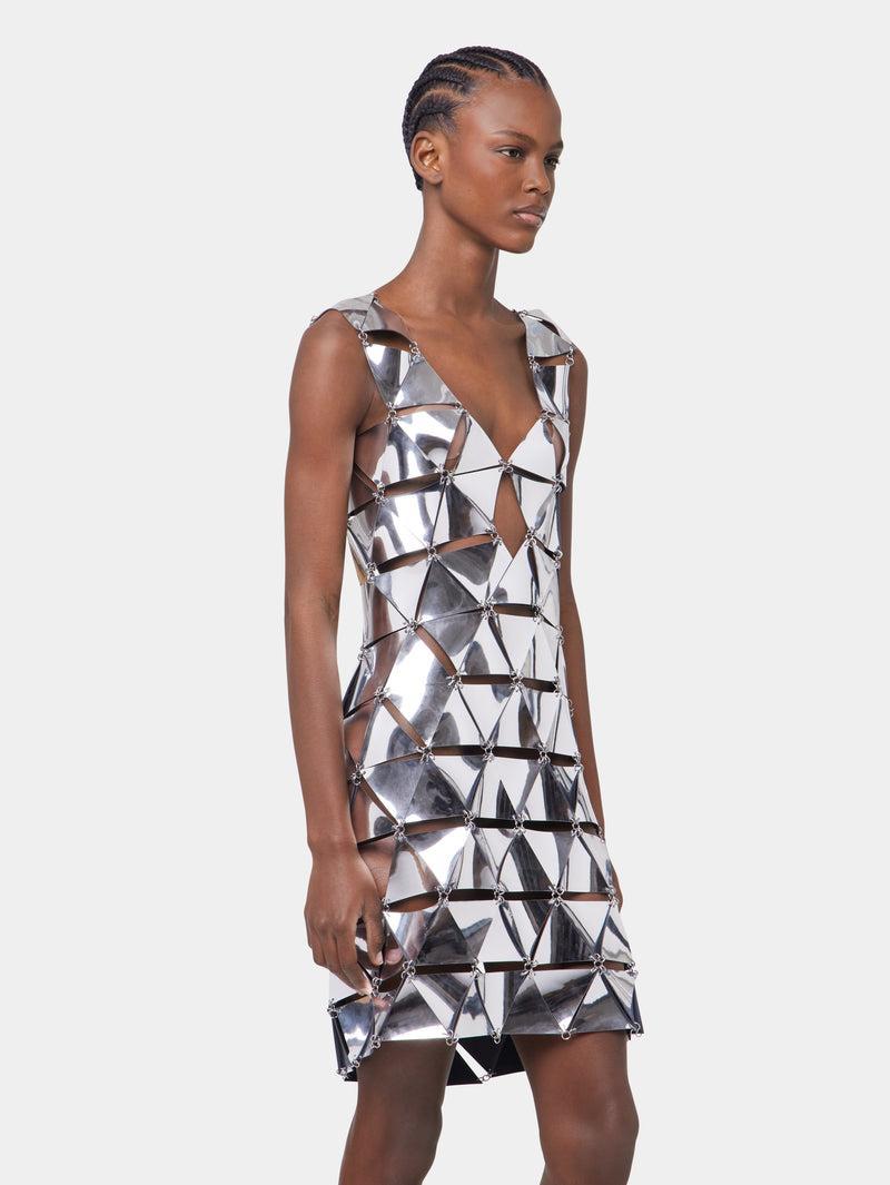 SILVER SHORT DRESS IN ASSEMBLY Product Image