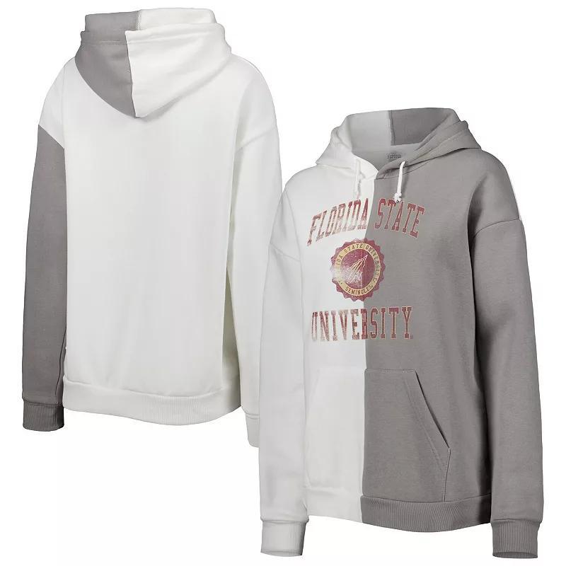 Women's Gameday Couture Gray/White Florida State Seminoles Split Pullover Hoodie, Size: Small Product Image