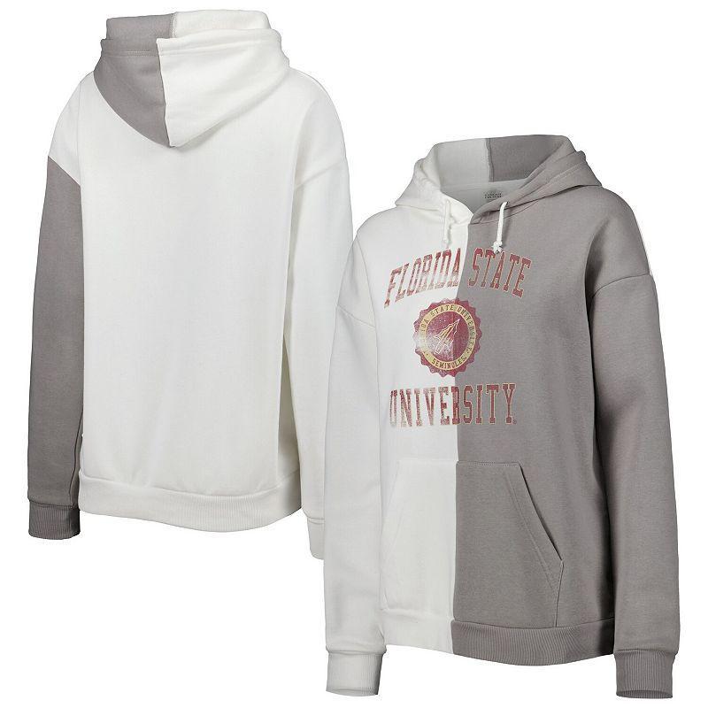 Women's Gameday Couture Gray/White Florida State Seminoles Split Pullover Hoodie, Size: Small Product Image
