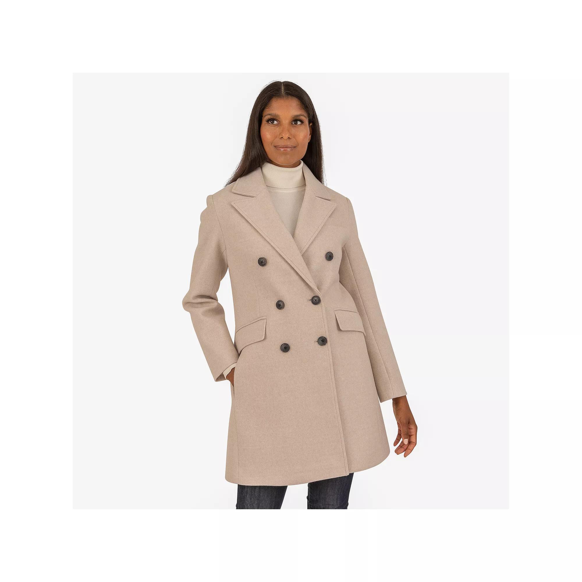 Women's Fleet Street Faux Wool Melange Coat, Size: Small, Light Gray Product Image