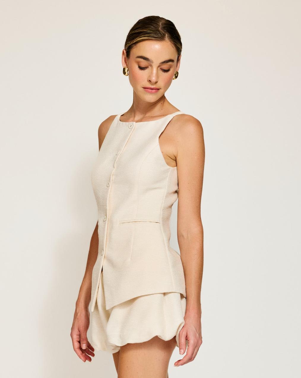 Line & Dot | Adelia Top| Cream Product Image