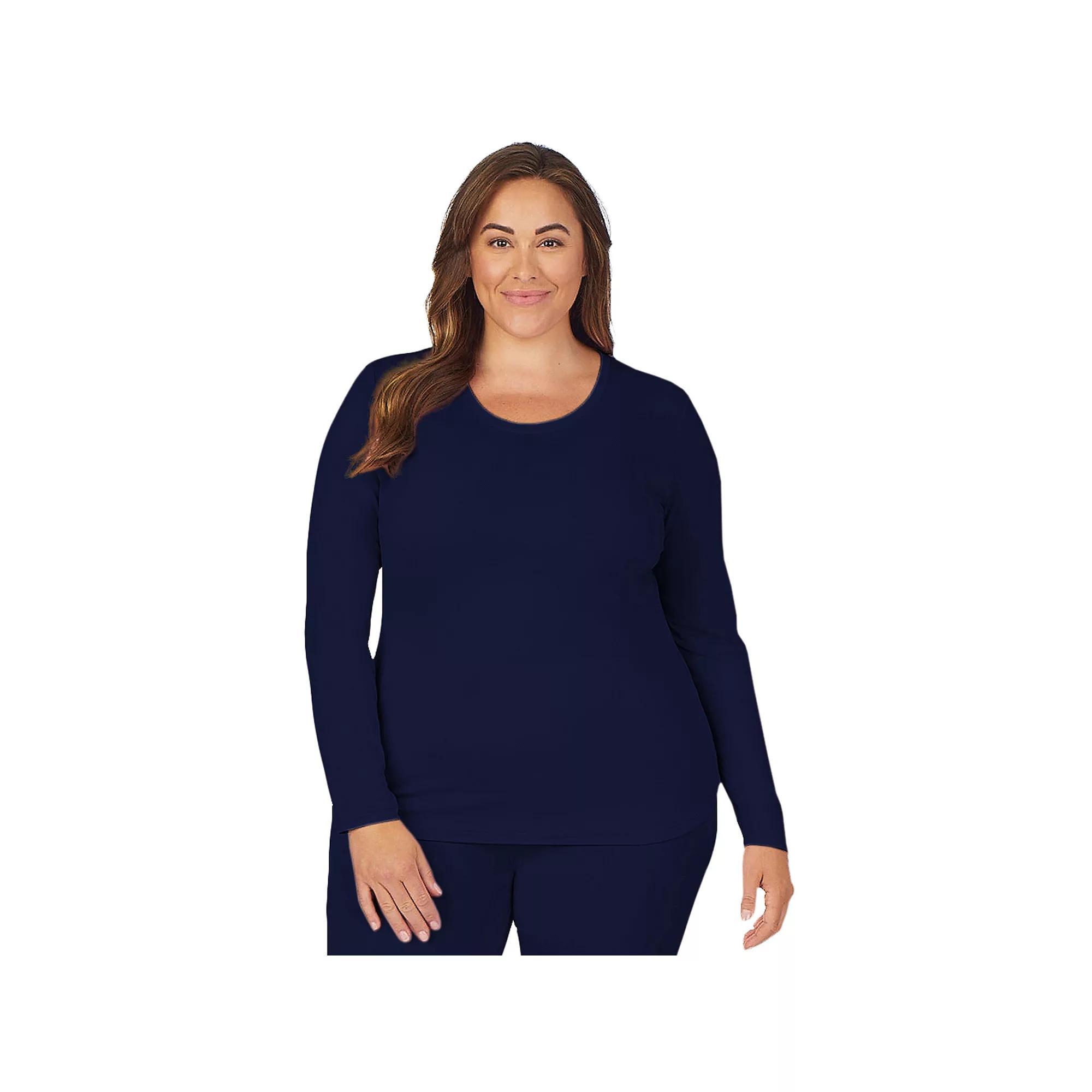 Plus Size Cuddl Duds® Under Scrubs Crewneck Top, Women's, Size: 1XL, Blue Product Image