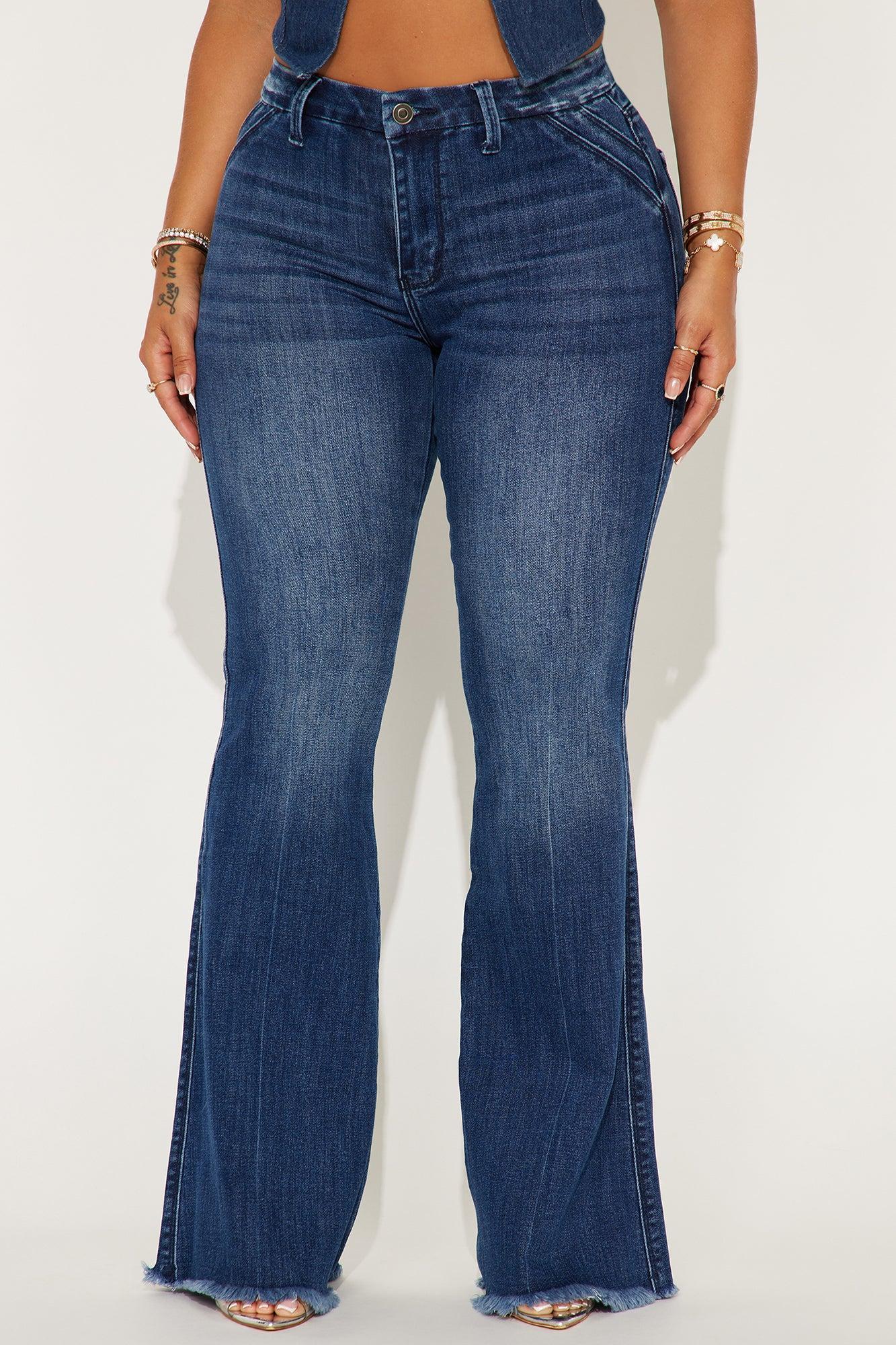 Start From The Beginning Sculpting Stretch Flare Jeans - Dark Wash Product Image