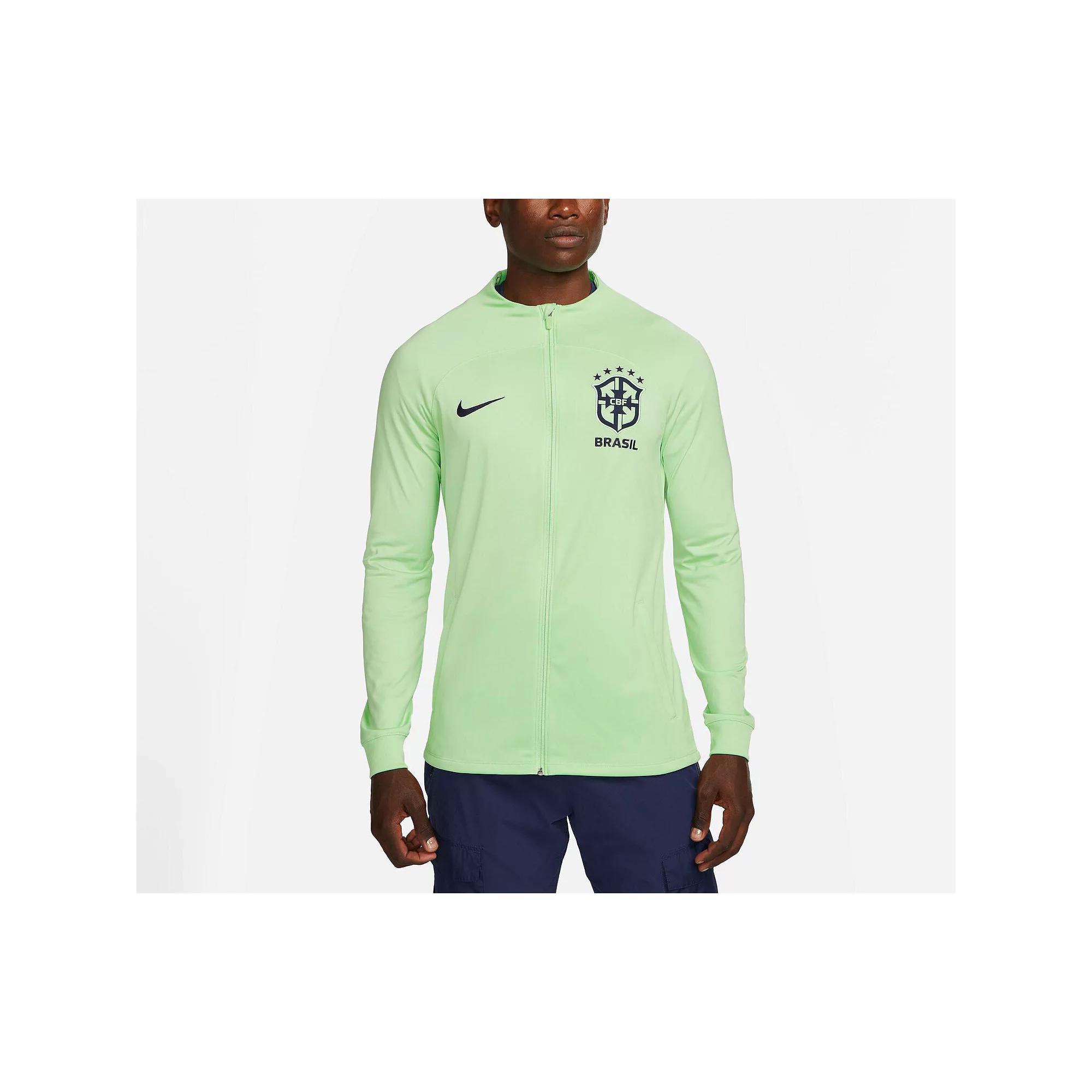 Men's Nike Brazil National Team Green Strike Raglan Full-Zip Performance Track Jacket, Size: XL, Soc Green Product Image