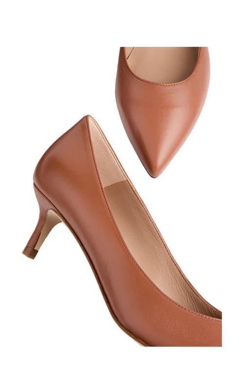 LK BENNETT Audrey Pointed Toe Kitten Heel Pump In Tan Product Image