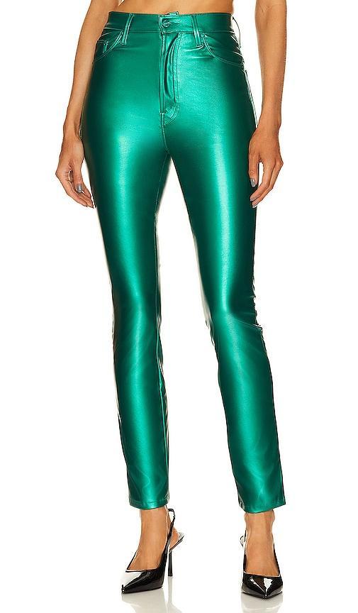 MOTHER High Waisted Rail Skimp Green. (also in ). Product Image