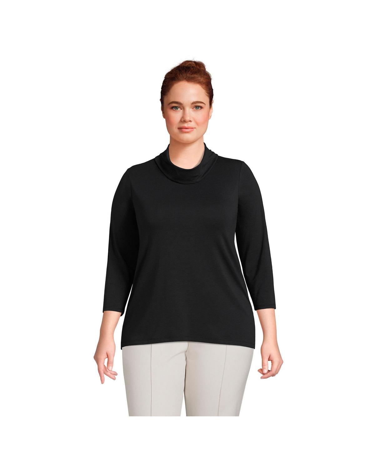 Plus Size Lands' End Lightweight Jersey Cowl Neck Top, Women's, Size: 2XL, White Product Image