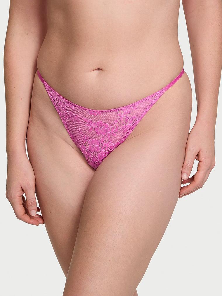 Lace Rhinestone Heart Hardware Brazilian Panty Product Image