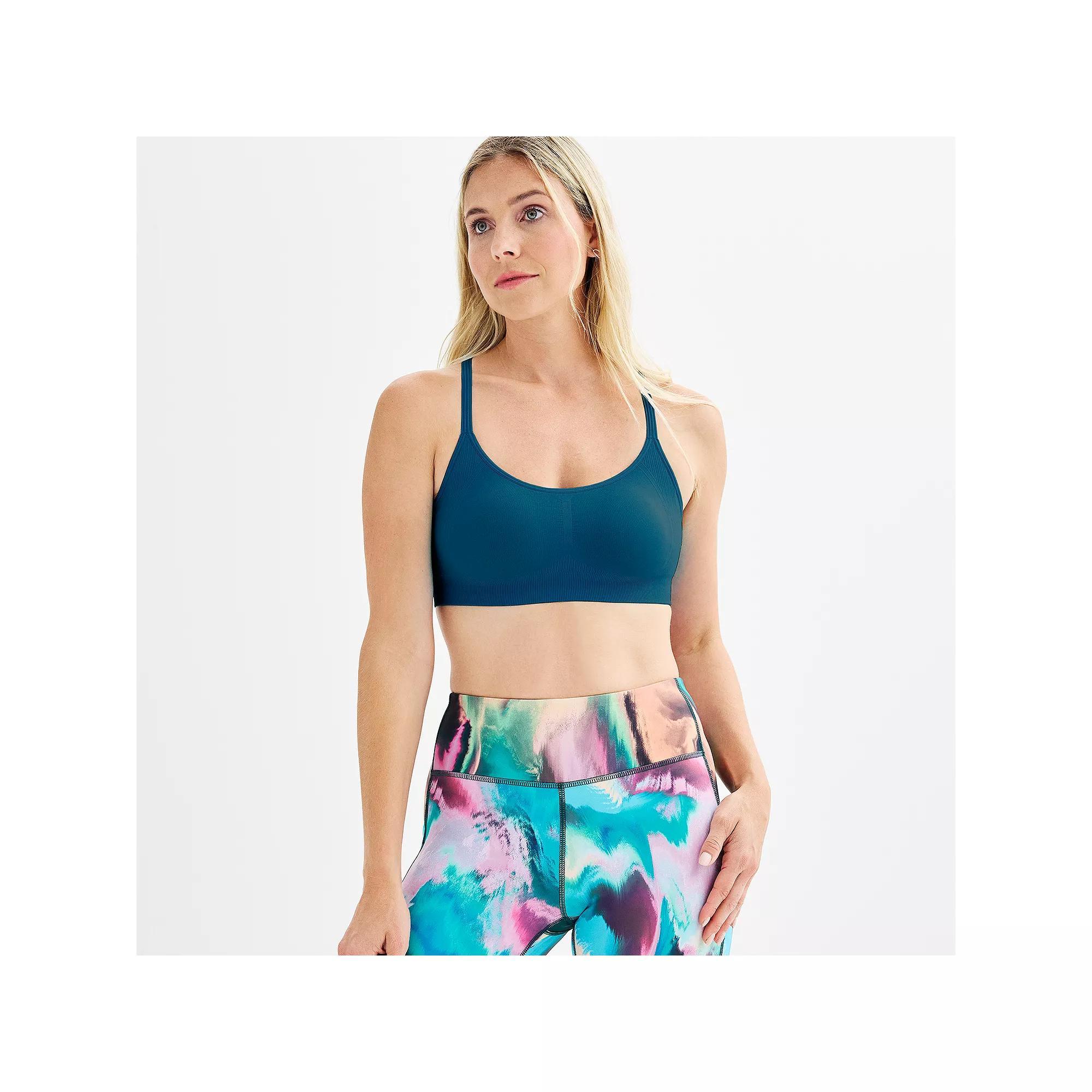 Tek Gear® Seamless Low-Impact Adjustable Sports Bra, Women's, Size: XS, Blue Crayon Product Image