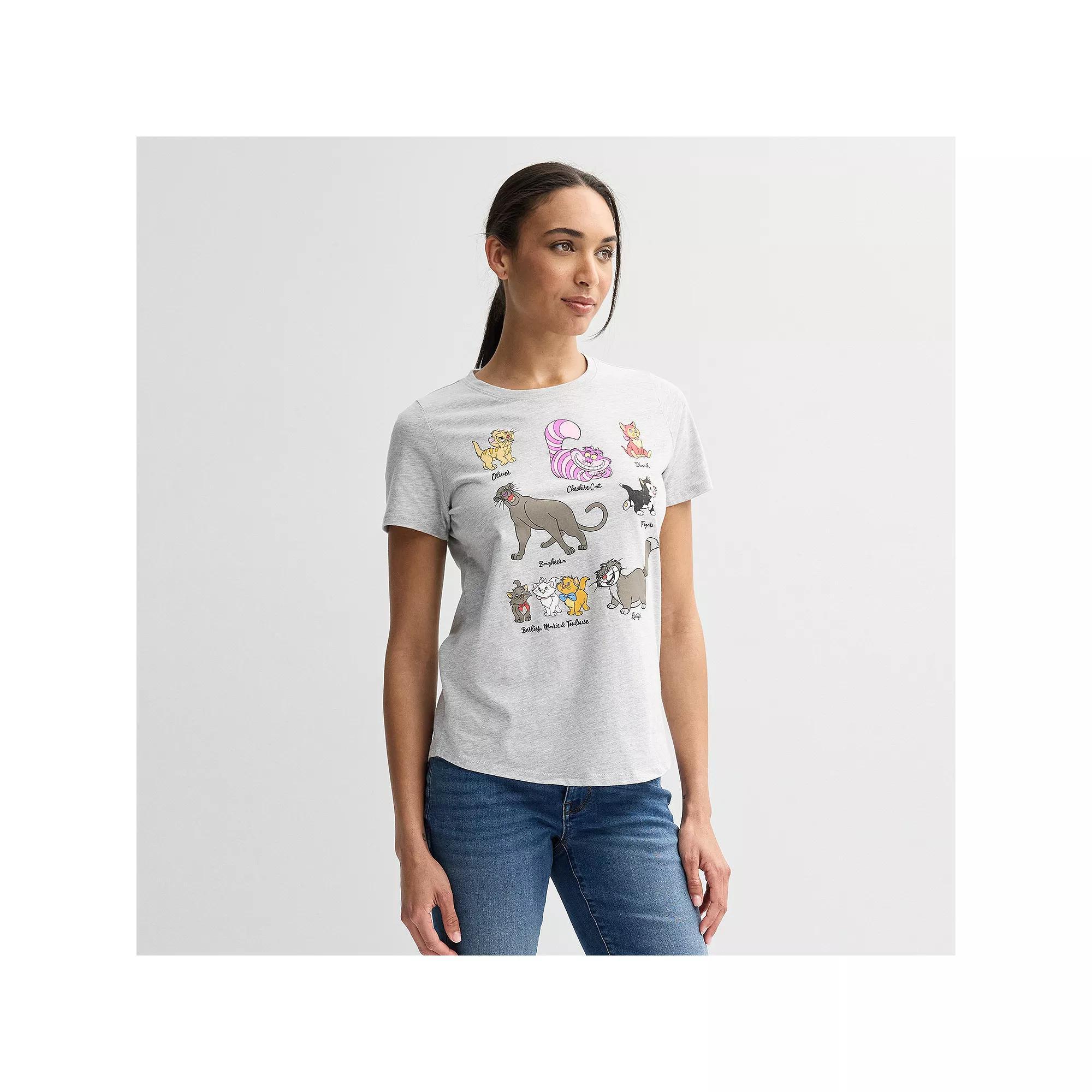 Disney's The Aristocats Women's Short Sleeve Graphic Tee, Size: XXL, Grey Product Image