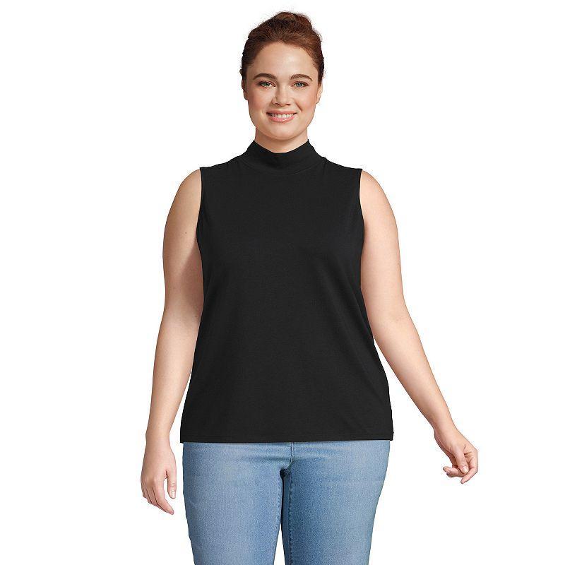 Plus Size Lands' End Sleeveless Mock Neck Tank Top, Women's, Size: 2XL, Grey Heather Product Image