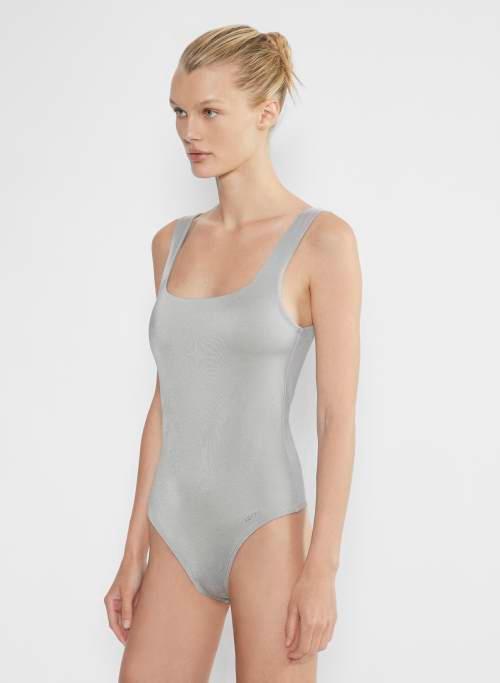 contour metallic squareneck bodysuit Product Image