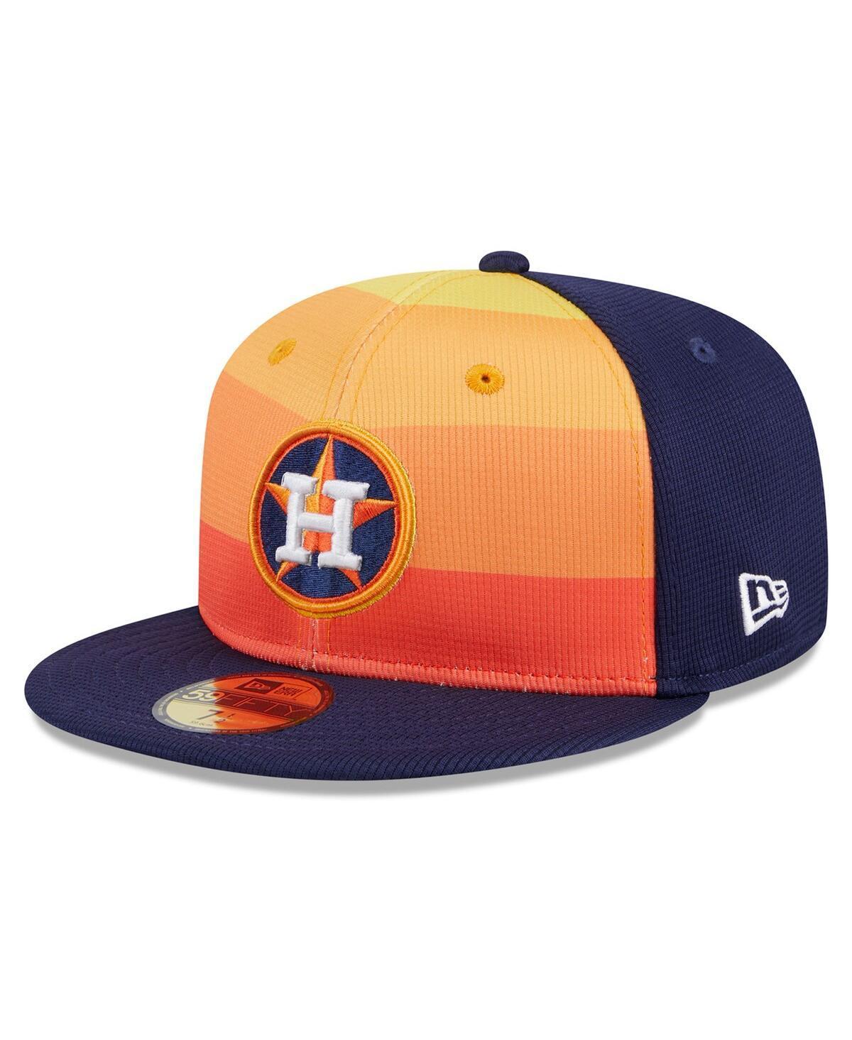 Men's New Era  Orange Houston Astros 2024 Batting Practice 59FIFTY Fitted Hat, Size: 7 7/8 Product Image