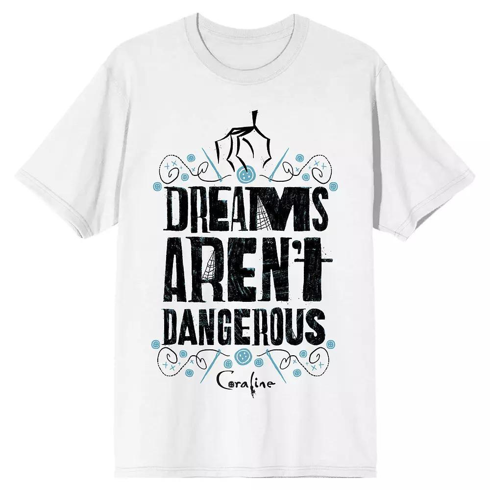 Men's Coraline Dreams Aren't Short Sleeve Graphic Tee, Size: Small, White Product Image
