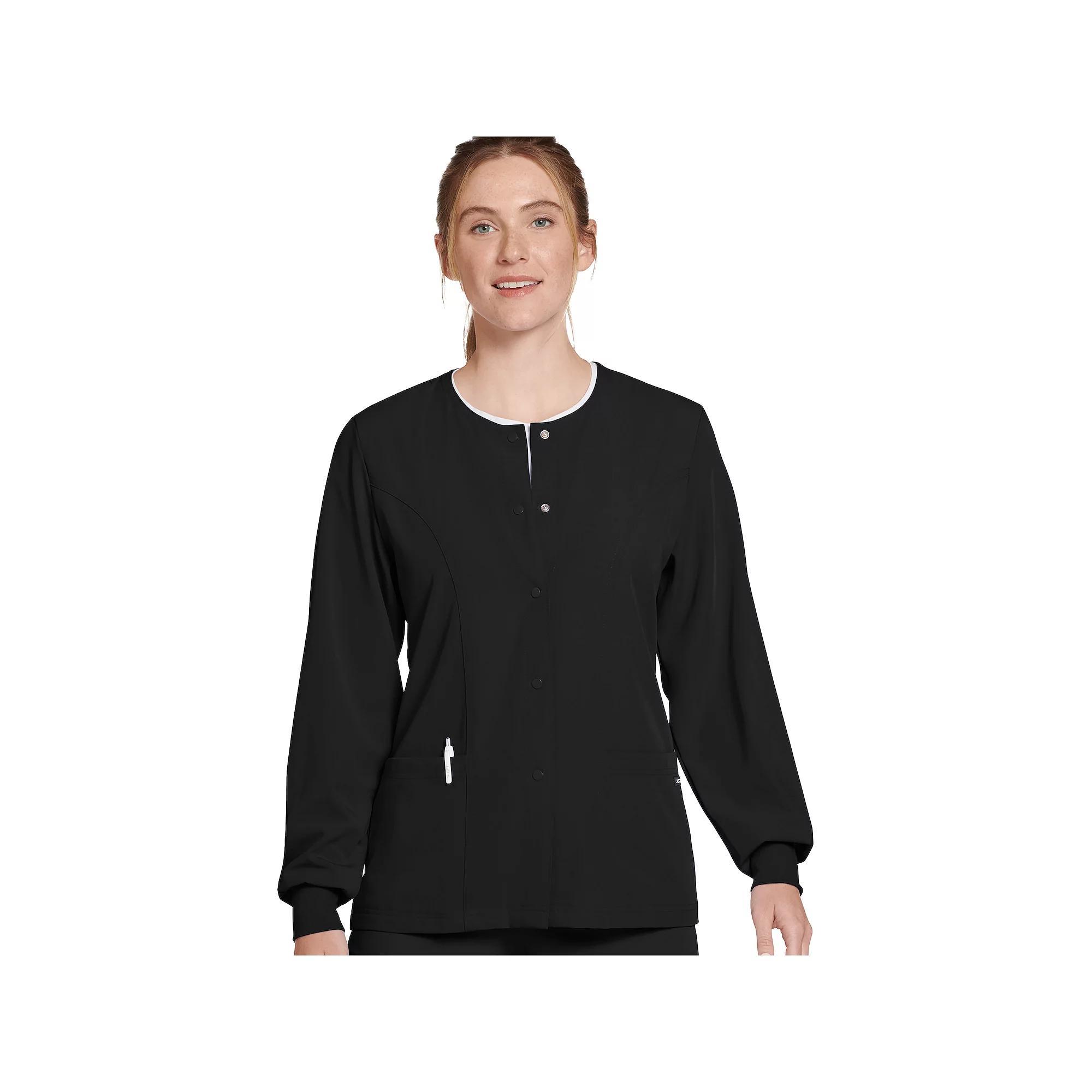 Women's Jockey® Scrubs Classic Round Neckline Snap Jacket 2356, Size: 2XL, Silver Product Image