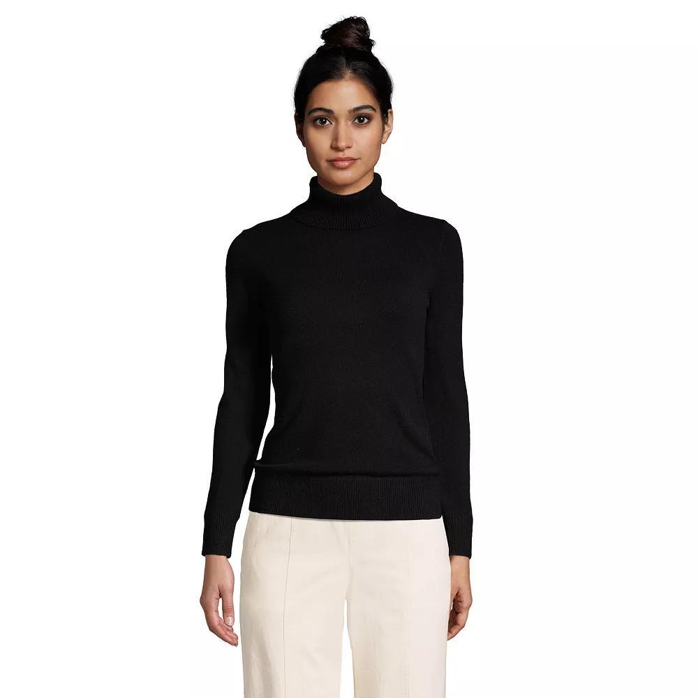 Petite Lands' End Cashmere Turtleneck Sweater, Women's, Size: Medium Petite, New Black Product Image