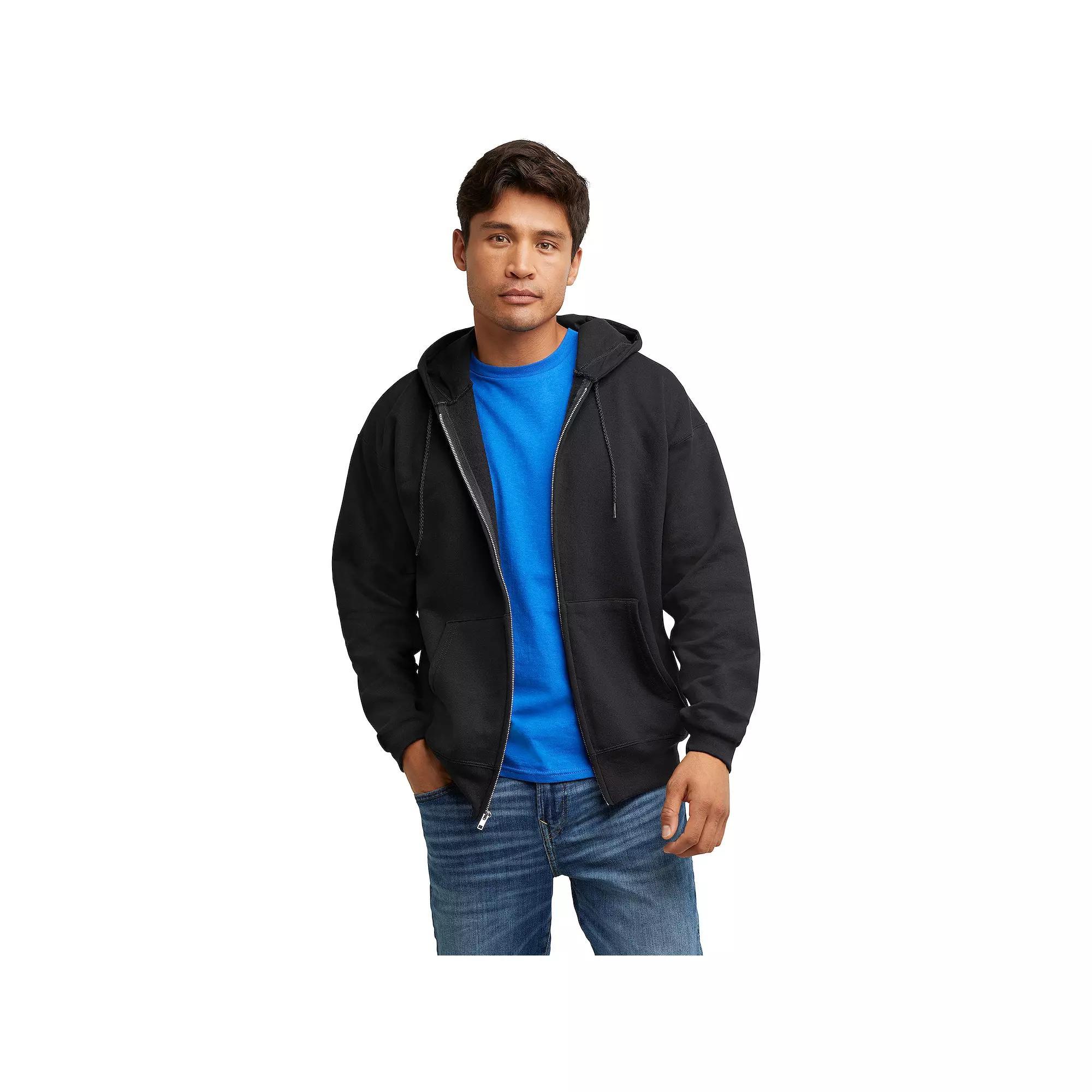 Men's Hanes Ultimate® Fleece Full-Zip Hoodie, Size: Large, Light Silver Product Image