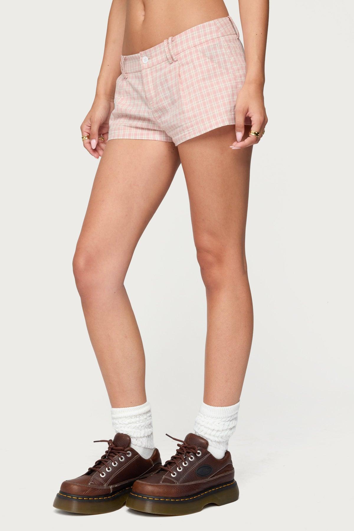 Monty Plaid Micro Shorts Product Image