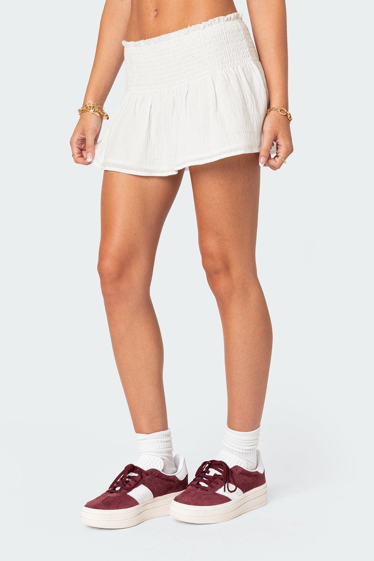 Camellia Cotton Scrunch Mini Skirt Product Image