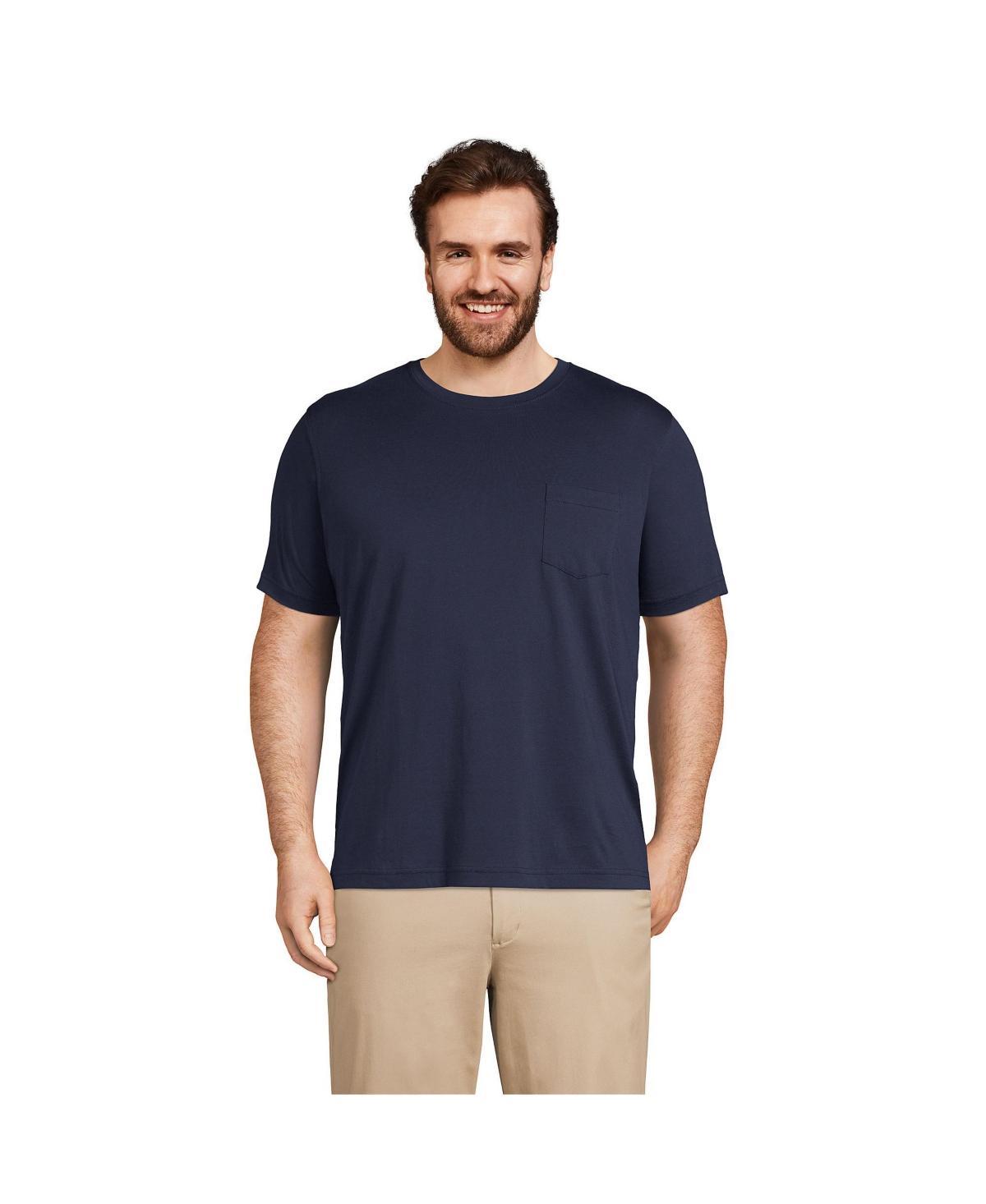 Big & Tall Lands End Supima Pocket Tee, Mens Radiant Blue Product Image