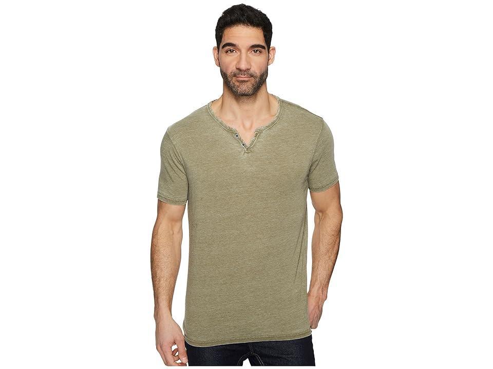 Lucky Brand Short Sleeve Button Notch Neck Venice Burnout T Product Image