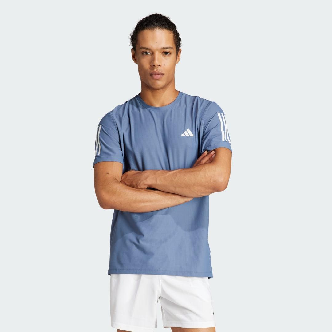 adidas Own the Run Tee Dark Blue M Mens Product Image