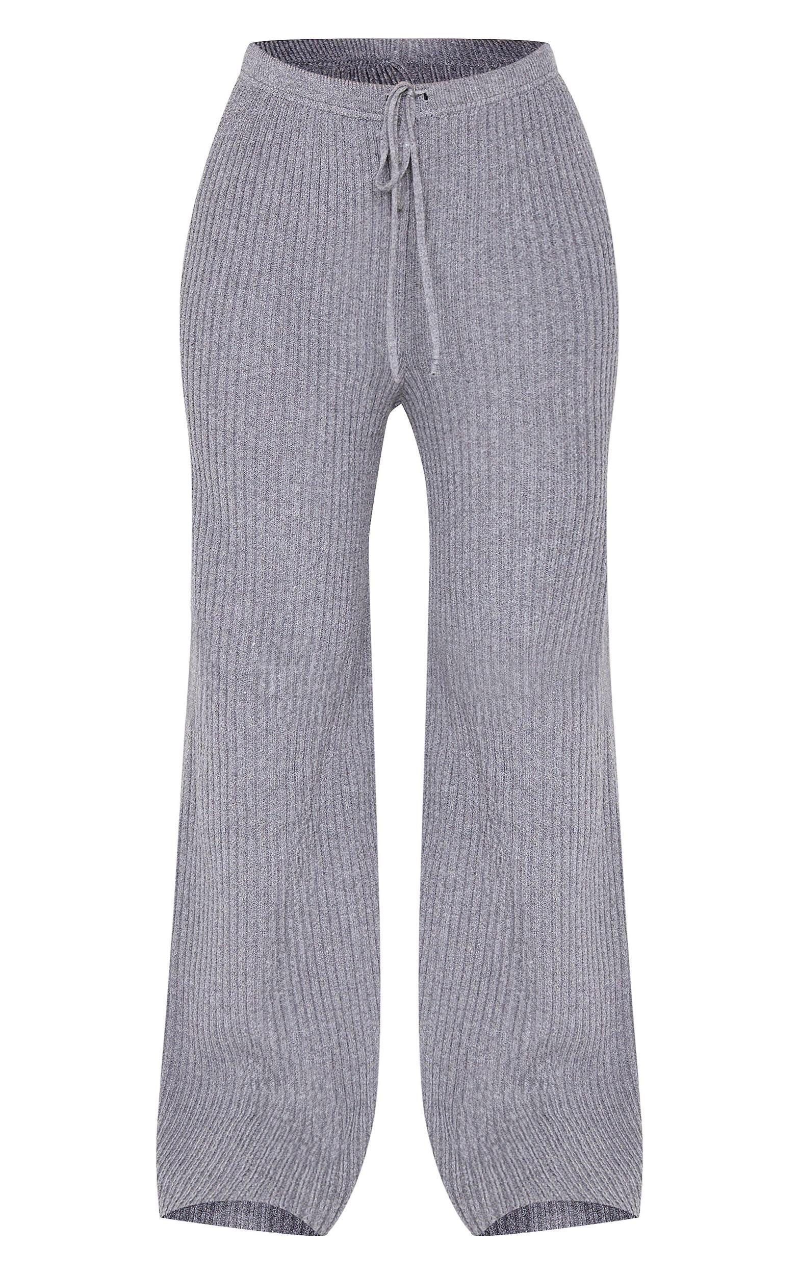Petite Charcoal Knitted Pants Product Image