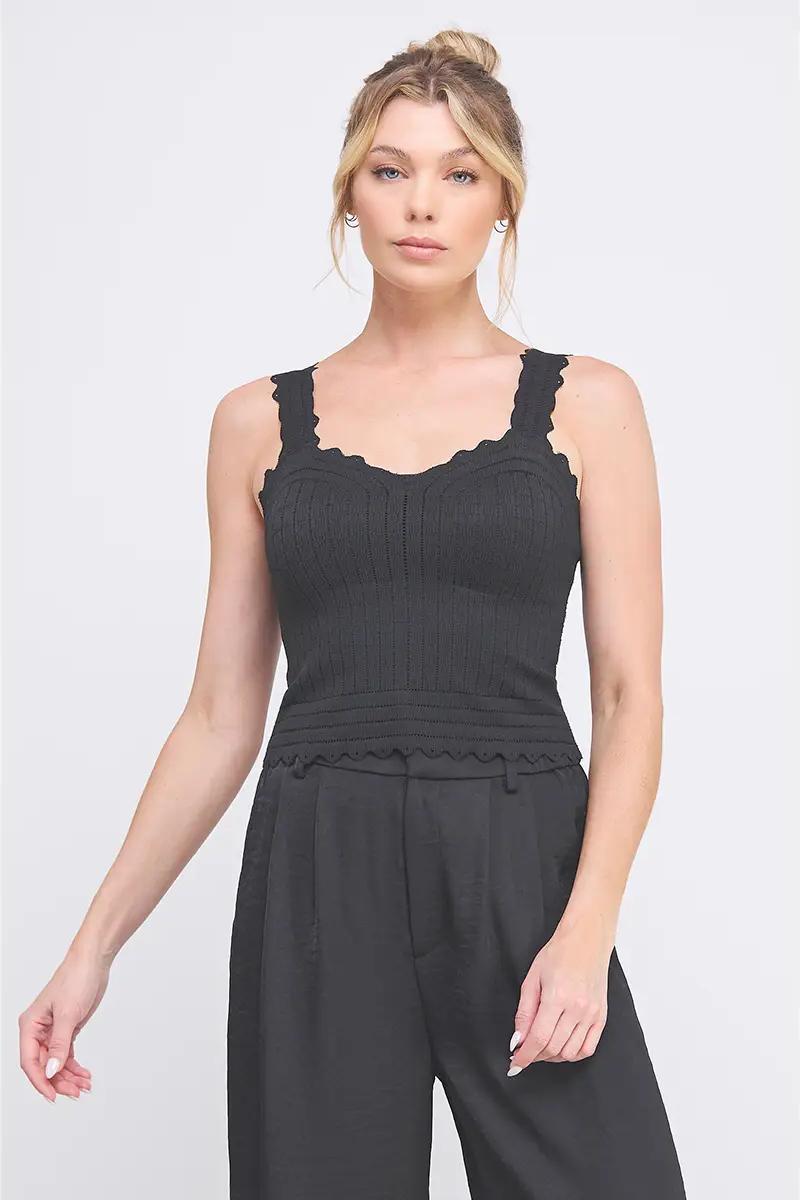 Pointelle Knit Bralette Tank Product Image