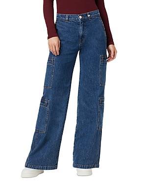 Womens Wide-Leg Cargo Jeans Product Image