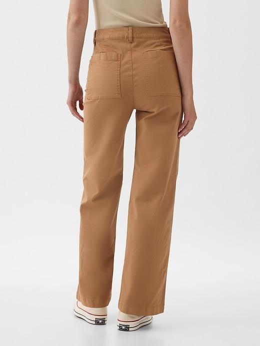 High Stride Wide-Leg Ankle Khakis Product Image