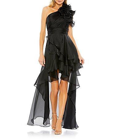 Mac Duggal One Shoulder Ruffled High-Low Hem Tiered Gown Product Image